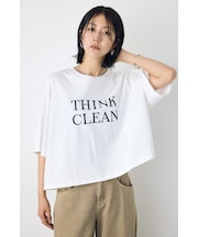 ドロップショルダーロゴ5分袖Tシャツ