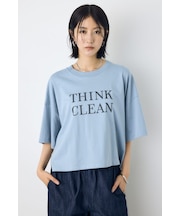 ドロップショルダーロゴ5分袖Tシャツ