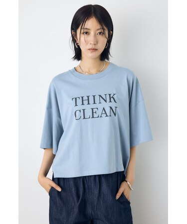 ドロップショルダーロゴ5分袖Tシャツ