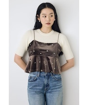 ベロア刺繍キャミソール