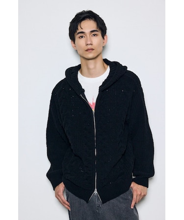 【ぬくもち】ジップアップニットフーディー