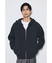 【ぬくもち】ジップアップニットフーディー