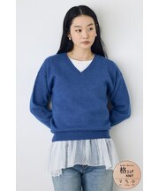 【着丈バリエ】格上げVネックニット