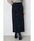 フェイクレザー／スエードパネル切替タイトスカート