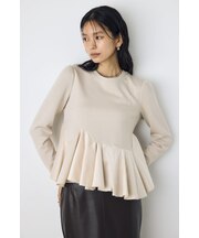 ベロアフリルヘムカットトップス