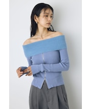 シャギーコンビジップオフショルニット