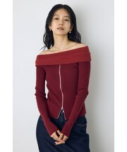 シャギーコンビジップオフショルニット