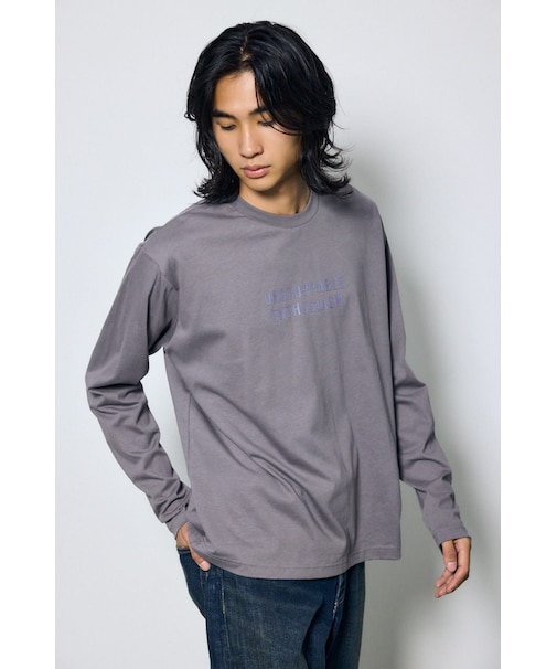 配色厚盛ラバープリントロンT