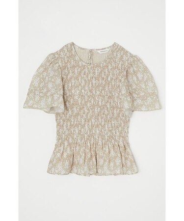 FLORAL SHIRRING トップス