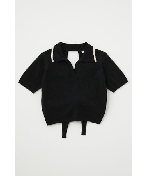 BACK KNOT ニットポロ
