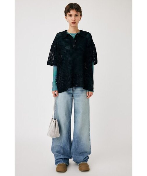 MESH S／S POLO ニットトップス