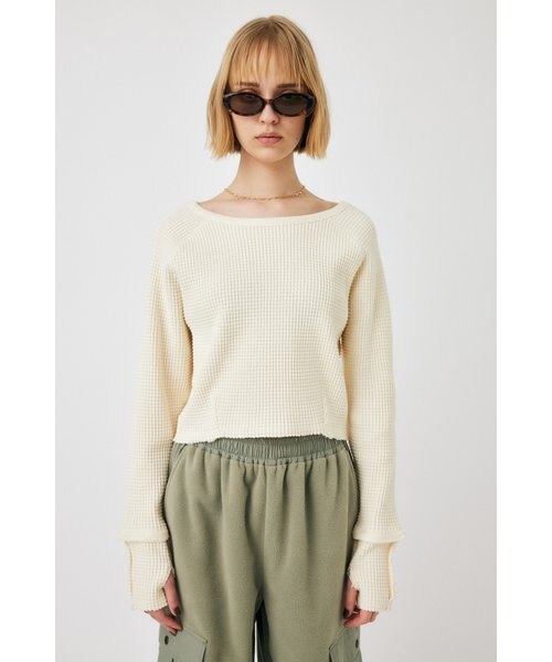 HEAVY WAFFLE CROP トップス｜マウジーの通販｜&mall（アンドモール