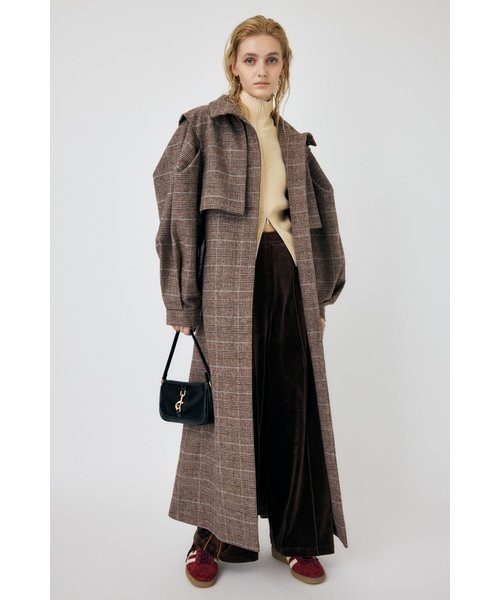 【didizizi】希少＊トラマット柄　ロングコート　グリーン　Free didizizi】希少＊トラマット柄ロングコートグリーンFree