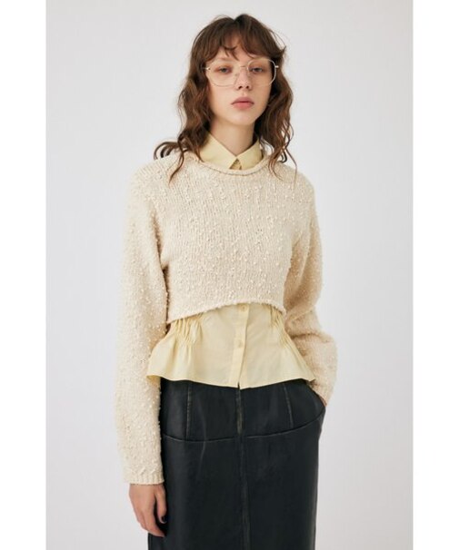 WIDE SLEEVE CROPPED ニット