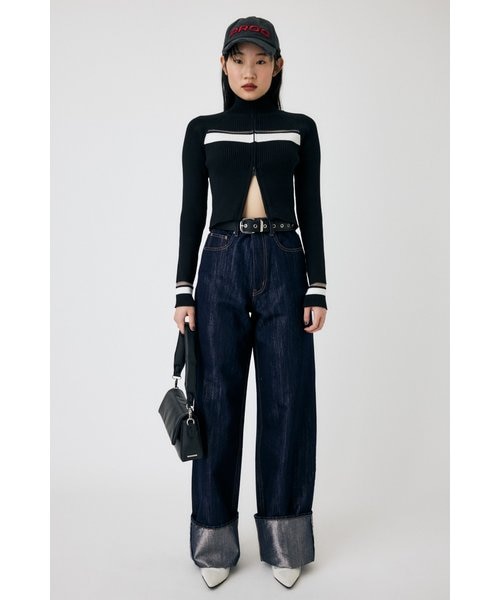 パンツ GLITTER DENIM WIDE STRAIGHT GLITTER DENIM WIDE STRAIGHT｜マウジーの通販｜&mall（アンド