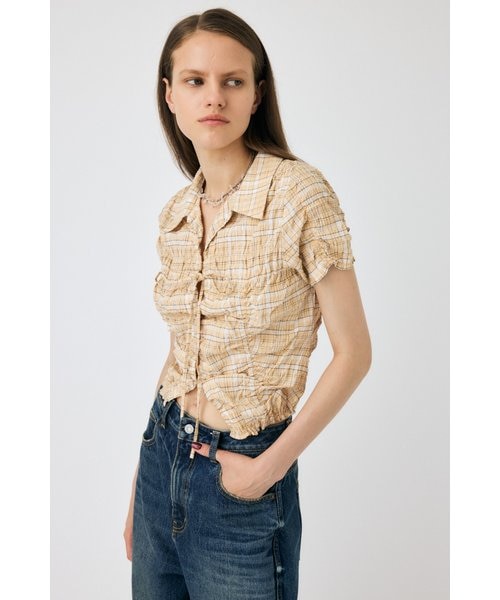 SHIRRING RIBBON シャツ｜マウジーの通販｜&mall（アンドモール