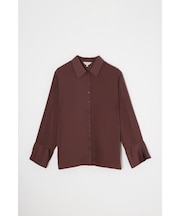 サテンシャツ　リサイクルポリエステル×レーヨン素材