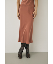 サテンミディスカート リサイクルポリエステル×レーヨン素材