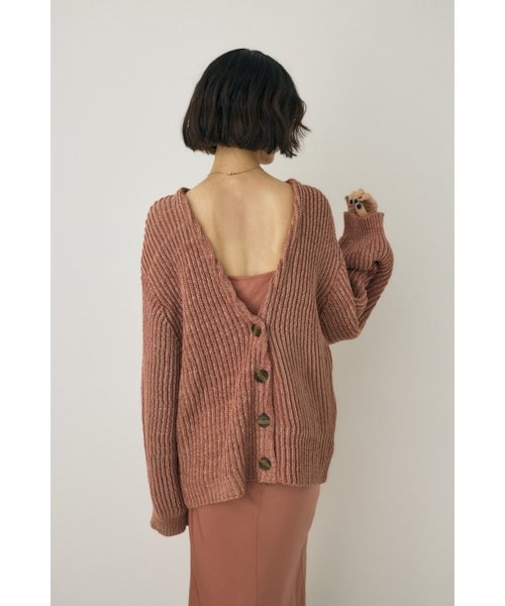 メランジニットカーディガン　コットン×リサイクルポリエステル混