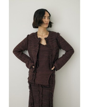 ツイードニットジャケット　オーガニックコットン使用