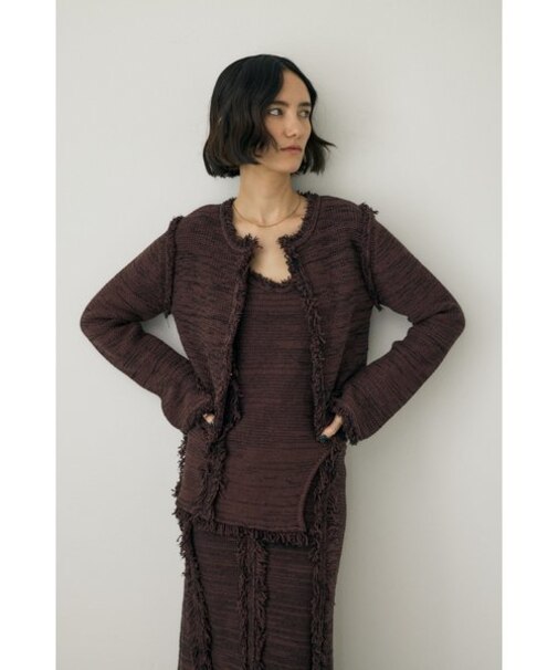 ツイードニットジャケット　オーガニックコットン使用