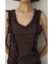 ツイードニットタンクトップ　オーガニックコットン使用