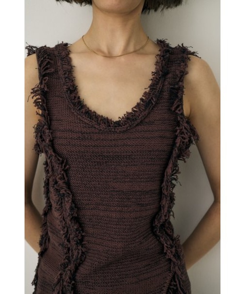 ツイードニットタンクトップ　オーガニックコットン使用