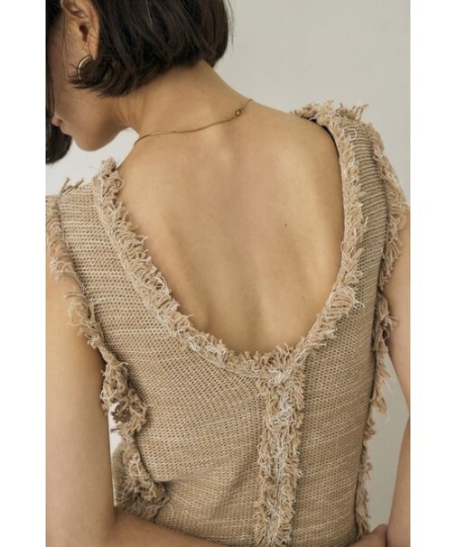 ツイードニットタンクトップ　オーガニックコットン使用