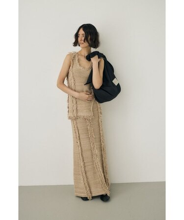 ツイードニットスカート　オーガニックコットン使用