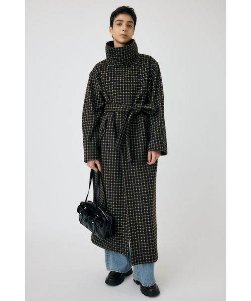 スタンドカラープレイドコクーンコートmoussy STANDCOLLAR PLAID コクーンコート｜マウジーの通販｜&mall
