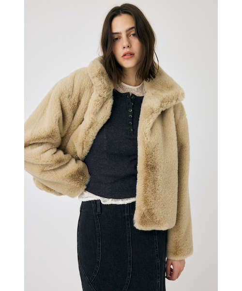 moussy FAUX FUR スタンドカラージャケット FAUX FUR スタンドカラージャケット｜マウジーの通販｜&mall（アンド