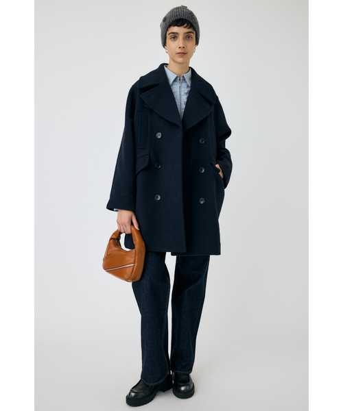moussy グレー ダブルブレスト ミドルコート moussy グレー ダブルブレスト ミドルコート