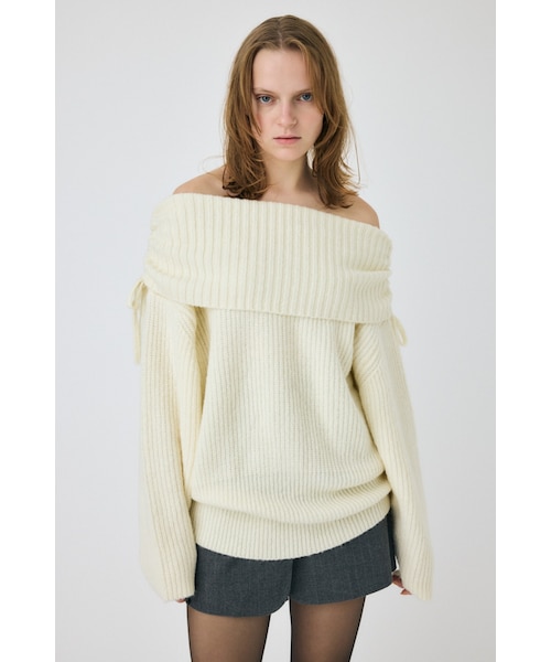 moussy VOLUME KMIT プルオーバー OFF SHOULDER ルーズプルオーバー｜マウジーの通販｜&mall（アンド