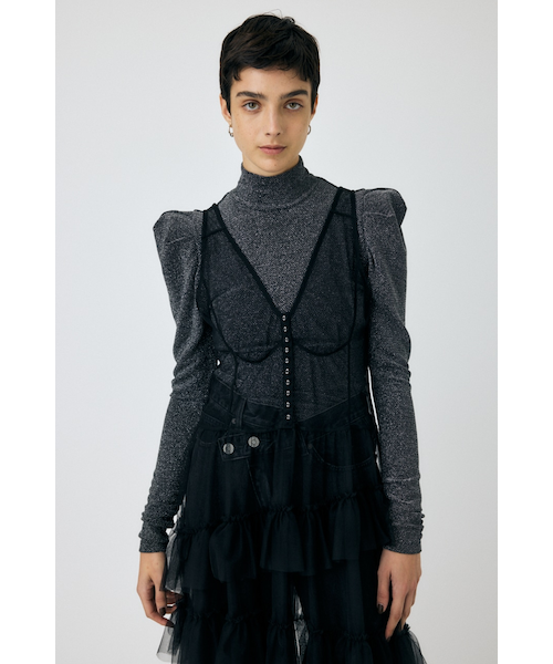 MOUSSY POINT SHOULDER GLITTER トップス POINT SHOULDER グリッタートップス｜マウジーの通販｜&mall