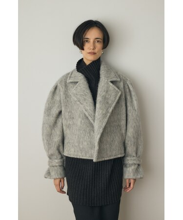 シャギーショートジャケット リサイクルポリエステル×ウール混