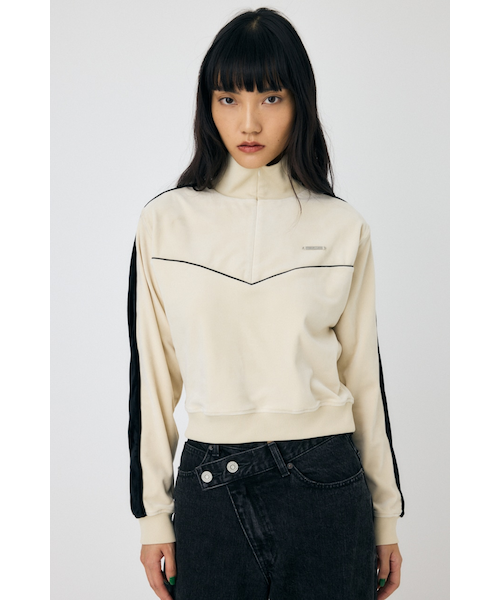 VELOUR PIPING ハーフジップトップス｜マウジーの通販｜&mall
