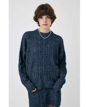 RIB CABLE ニットトップス