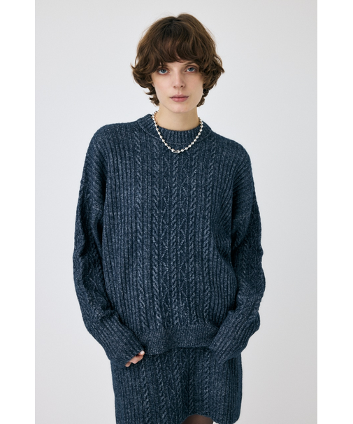 RIB CABLE ニットトップス