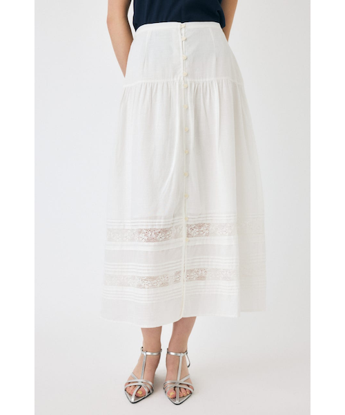 From India】2WAYレース刺繍スカラップレイヤードスカート｜チャオ