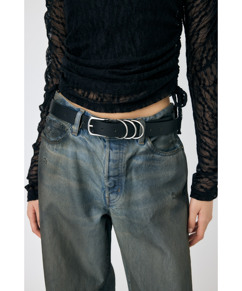 moussy 黒のレザーベルト シルバーバックル付き moussy 黒のレザーベルト シルバーバックル付き MOUSSY | SPLIT