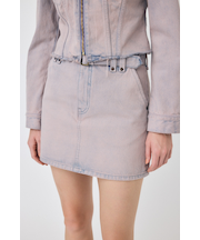 BELTED DENIM ミニスカート