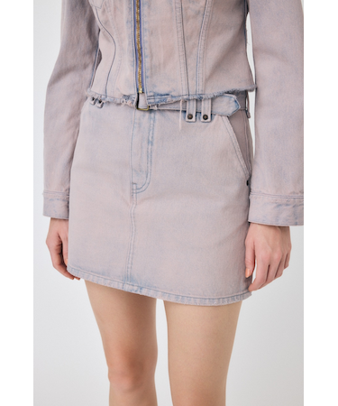 BELTED DENIM ミニスカート