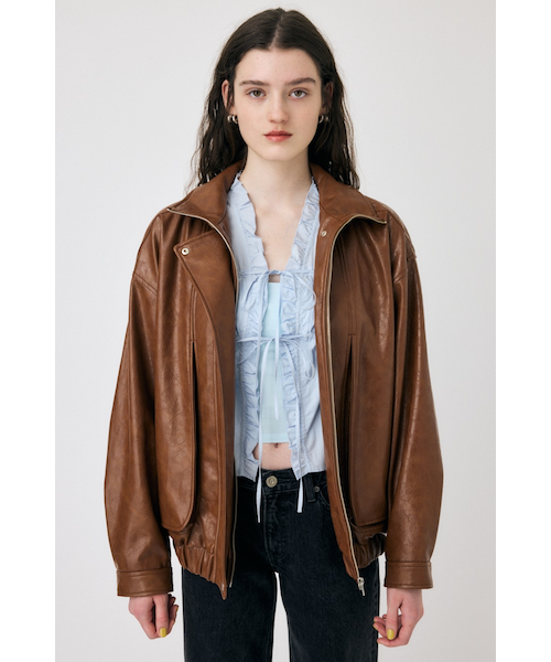 moussy マウジー GLOSSY F/LEATHER ブルゾン GLOSSY F/LEATHER ブルゾン|マウジーの通販|&mall(アンド