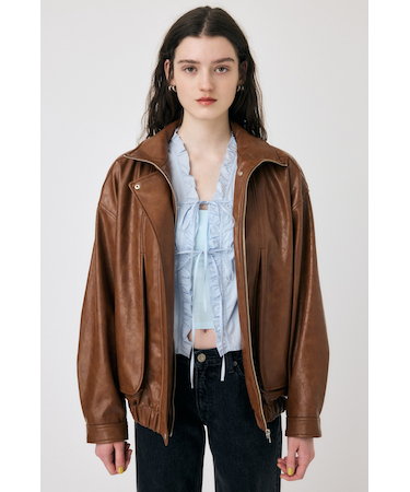 GLOSSY F/LEATHER ブルゾン