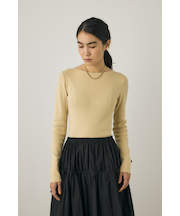 バックオープンニットボディスーツ　オーガニックコットン×再生繊維混