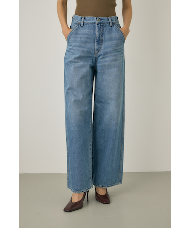 ルーズストレートデニムパンツ オーガニックコットン使用