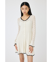 EYELET LACE KNIT ミニドレス