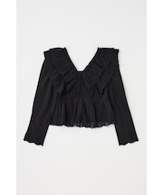EYELET RUFFLE ブラウス