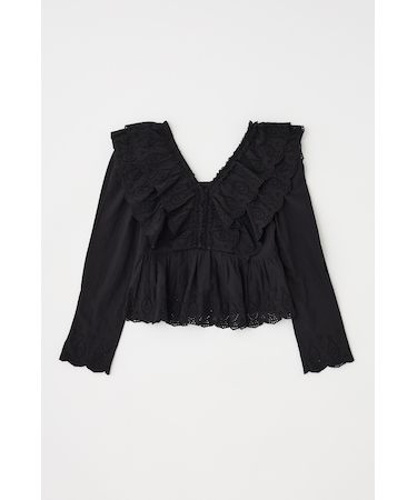 EYELET RUFFLE ブラウス