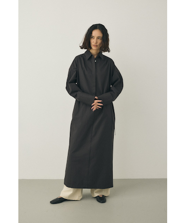 シャツワンピース　オーガニックコットン×リサイクルポリエステル混